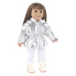 Silver Down Jacket Clothes Set For 18 Inches American Dolls Warm Coat Pants Suit For 43CM Baby New Bron&OG Girl,Russia DIY Dolls