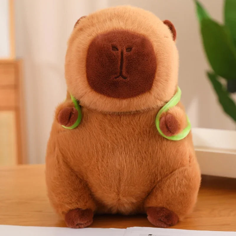 Cute Capybara Plush Toy Stuffed Animals Capibara with Turtle Backpack Kapibala Soft Doll Toys Birthday Christmas Gift