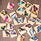 Wooden Visual Perception Color Shape Butterfly Puzzle Educational Toy With Storage Box, Gift for Children