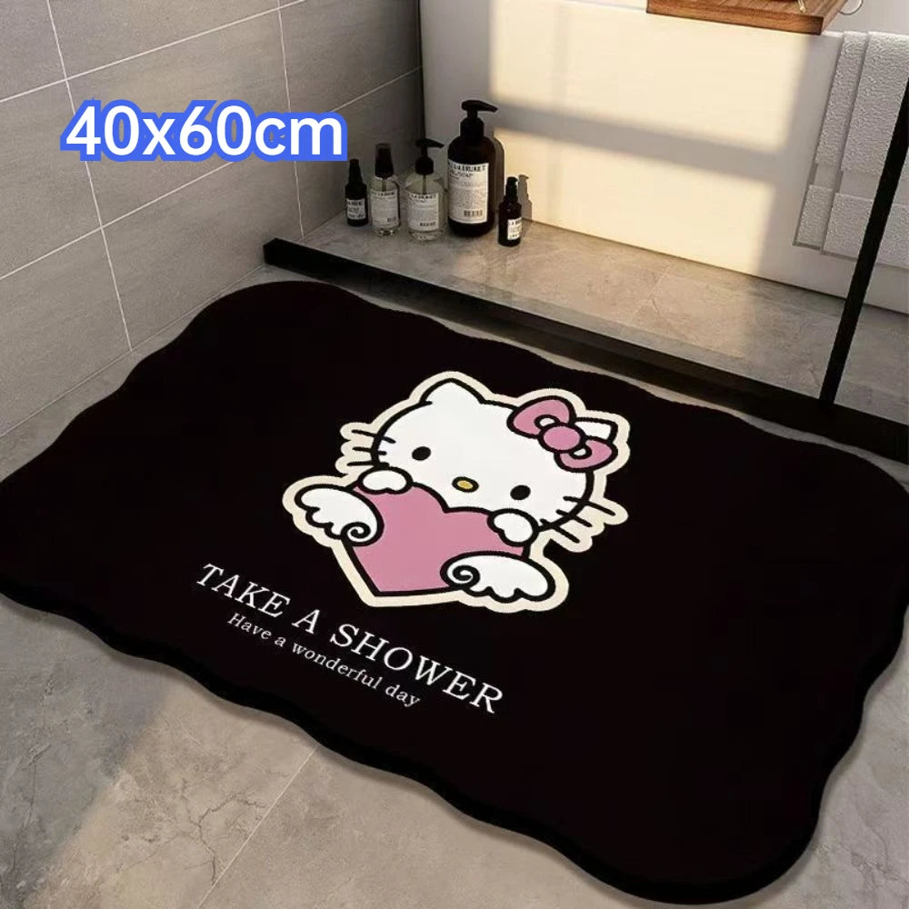 Hello Kitty Bathroom Mat, Non-Slip Absorbent Quick Dry Rug for Toilet Entrance and Shower Room