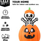 5FT Halloween Animated Inflatables Outdoor Decorations, Inflatable Skeleton On Pumpkin with LEDs, Cute Blow Up Pumpkin Skeleton Decor for Outside Yard Indoor Lawn Garden Party Decoration