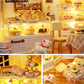 Kitten Mini Doll House 3D Puzzle Assembly Model Building Kit Creative Room Bedroom Decoration With Furniture Wooden Crafts Gifts