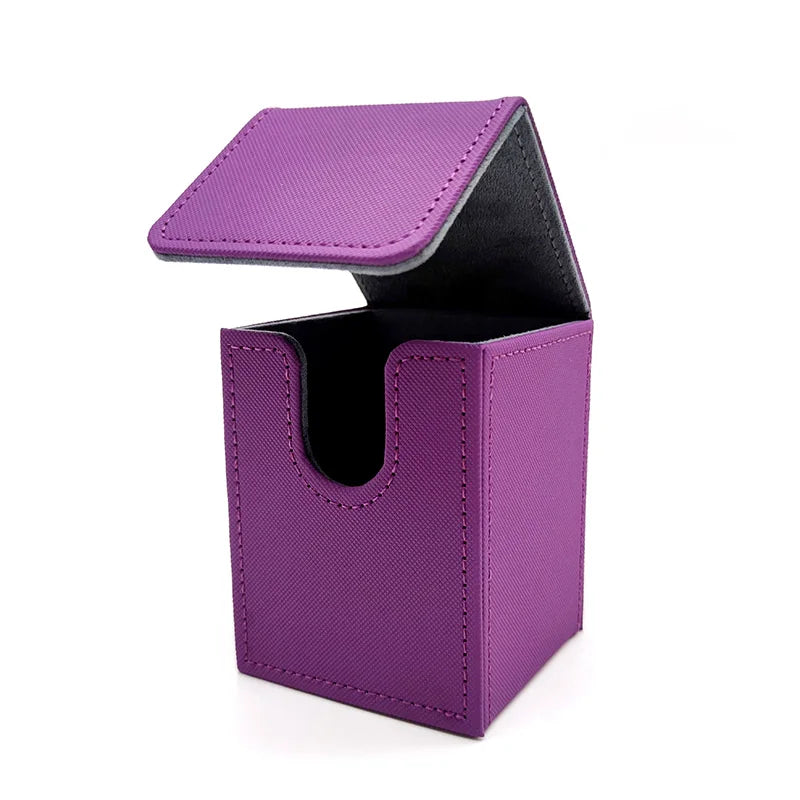 Upgraded PU Leather Trading Card Deck Box - Side-Loading Storage Case for Card Protection, Portable & Versatile
