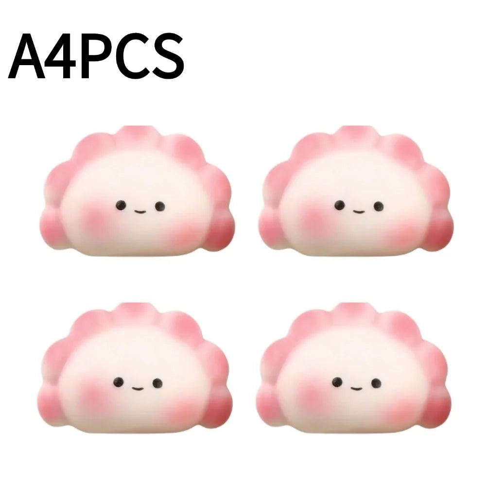 Cute Dumpling Squishies Slow Rising Fidget Sensory Toy Kawaii Steam Bun Stress Relief Squeeze Toy for Kids Adults Gift