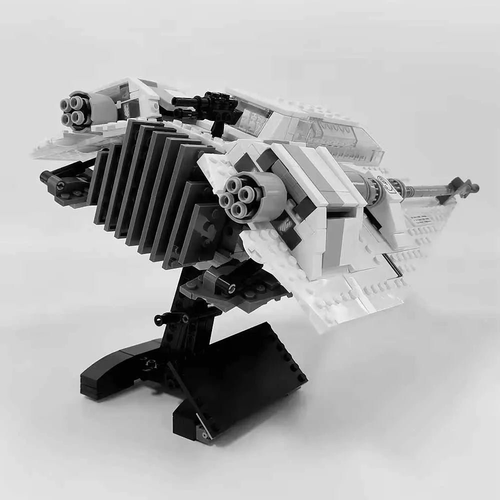 1006Pcs MOC-21802 Snowfighter Space War Starship Building Blocks, Movie Replica Space Battleship Spaceship Model, Poseable Display Collection Brick Toy, DIY Assembly Gift for Adult Sci-Fi Collectors Set Toy Building Blocks Gi