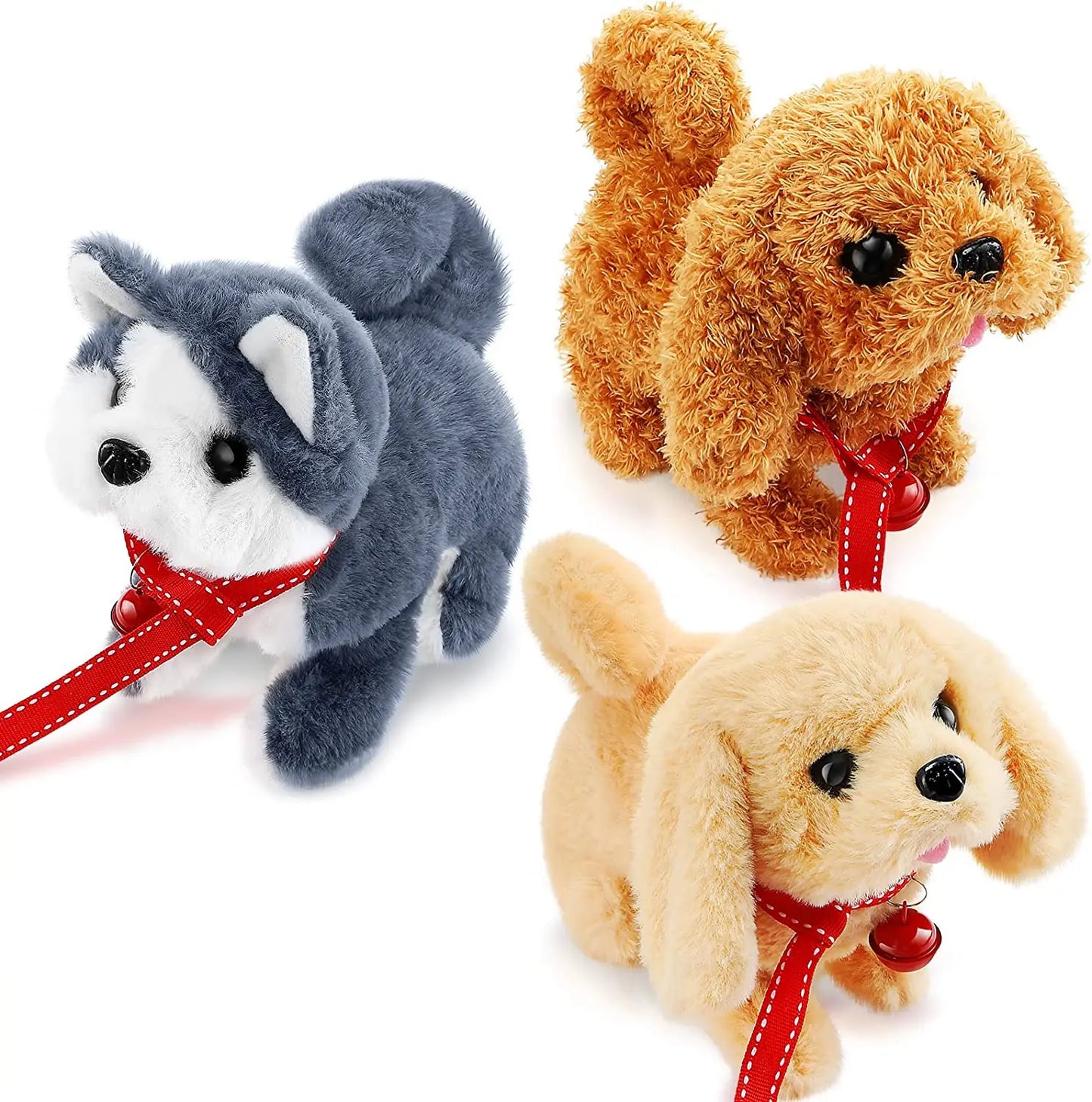 18CM Electric Simulation Puppy Plush Toys Interactive Dog Robot  Walking Barking Tail Wagging Toy for Kids Birthday Xmas Gift