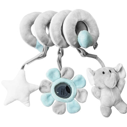 Car Seat Toys Infant Color Elephant Stroller Stretch Spiral Activity Baby Hanging Toys for Crib Mobile Newborn Sensory Toy Gifts