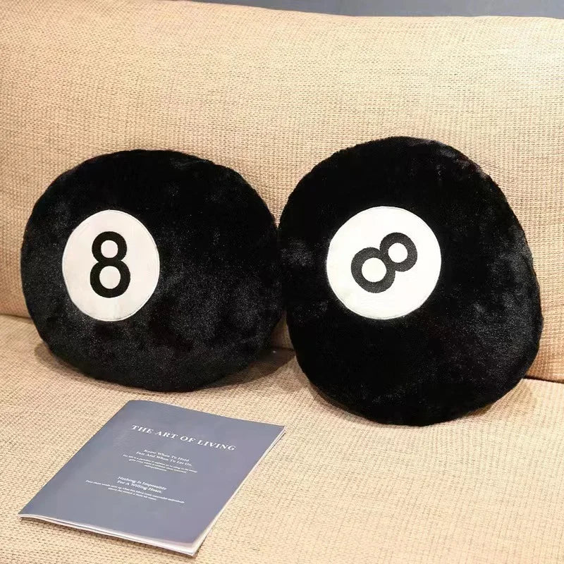 Nice Simulation Billiards 8 Ball Plush Pillow Stuffed Soft Eight Pool Players Home Decor Indoor Sport Creative Gift