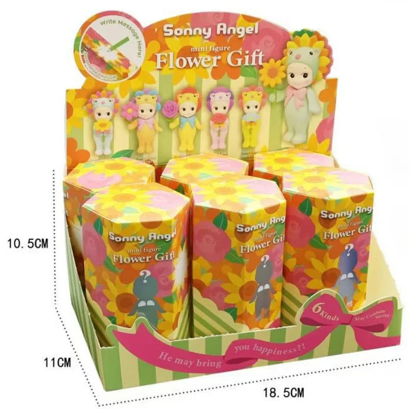 Mini Angel Blind Box Toys, Flower Series, Cute Anime Figurines, Desktop Ornaments, Doll Models, Collectible Surprise Gifts