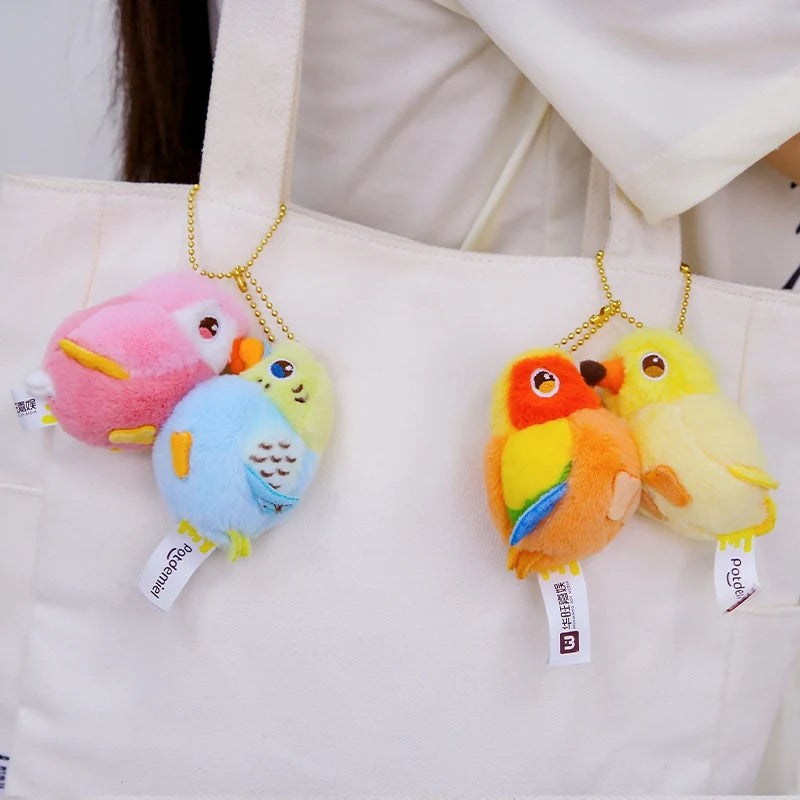 Genuine Licensed Love Parrot Creative Pendant Magnetic Pendant Plush Keychain Couple Style Girls' Backpack Decoration Love Gift