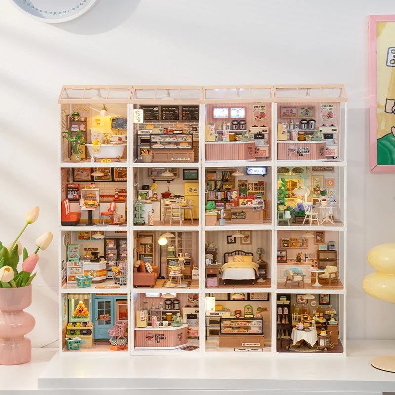Rolife DIY Miniature Dollhouse Kit with Accessories Model Supply Store Kit with LED to Build Decent Birthday Gift