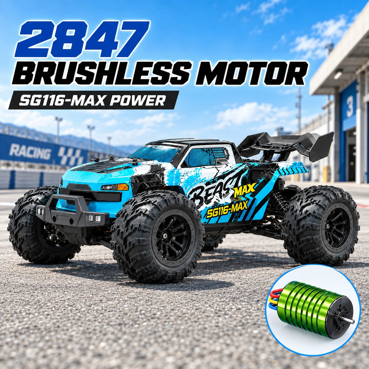 ZNLYRION RC Car Buggy 1:16 4 Wheel Drive Off-Road SG116MAX PRO Vehicle Optional Brushless Motor Anti-Slip Tire Remote Control Racing Truck