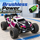 ZNLYRION 4WD Brushless RC Off-Road Monster Truck 2.4GHz 3-Speed Adjustable Remote Control Car with LED Headlights, All Terrain Big Tire Hobby RC Vehicle 2 Rechargeable Batteries RTR Toy for Adults Teens