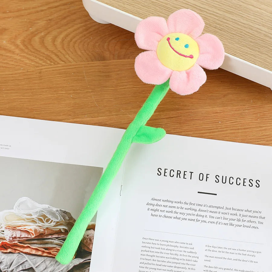 Cartoon Simulation Flower Plush Toy Sun Flower Rose Plant Home Decor PP Cotton Soft Toys Curtain Hook