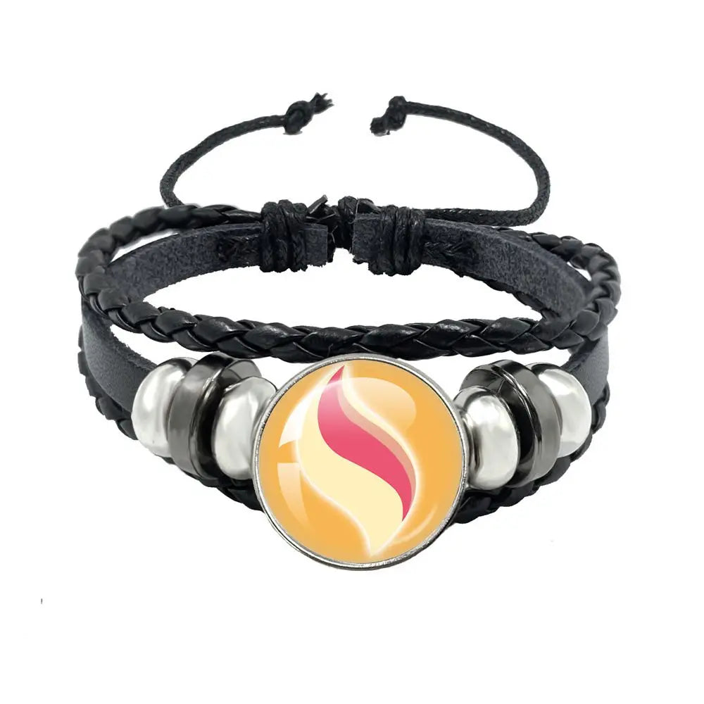 Mega Stone Key Chain Anime Peripheral Creativity Exquisite Fashion Black Leather Rope Buckle Key Chain Trend
