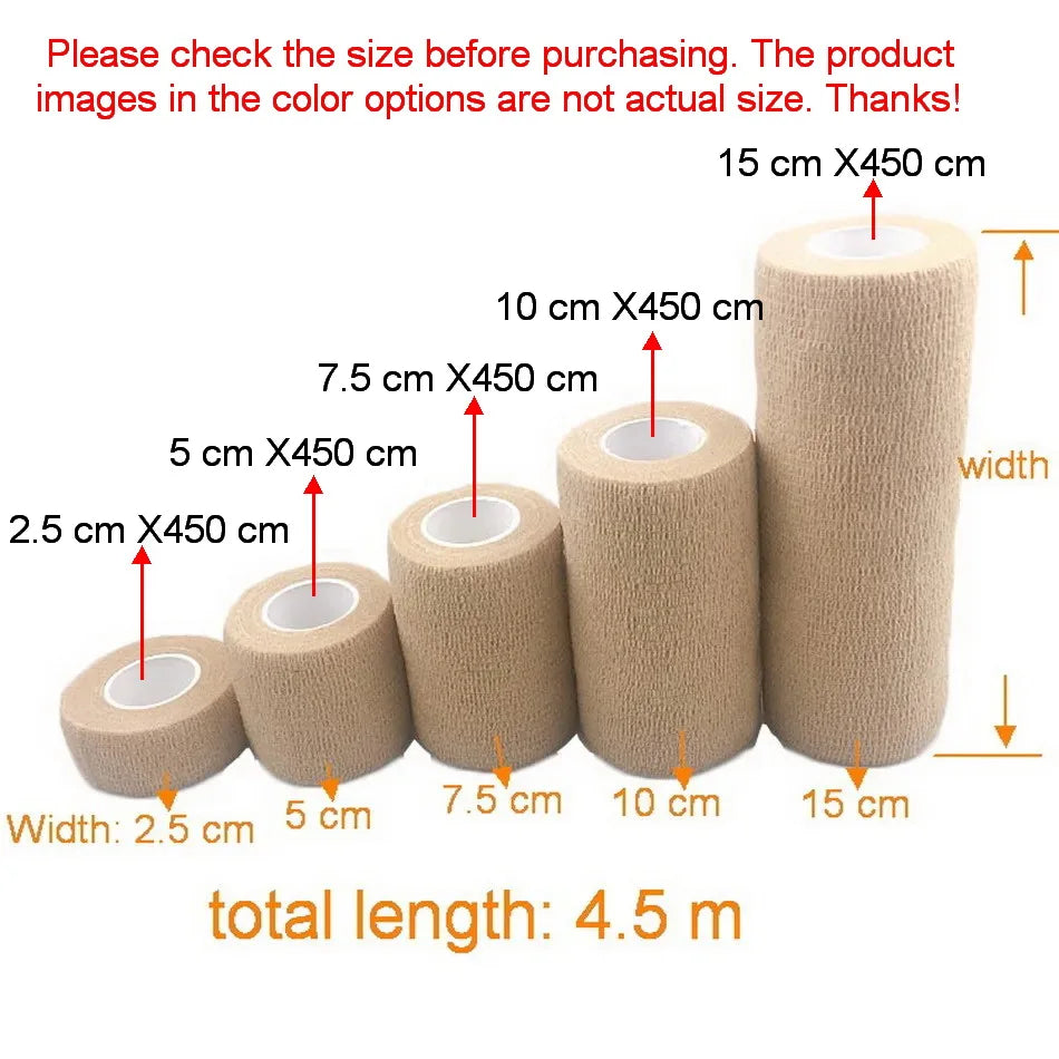 Elastic Bandage Self-adhesive Tape For Finger Wrist Ankle Breathable Sport Fixer Tape Medical Camouflage Wrap Pet Animal Bandage