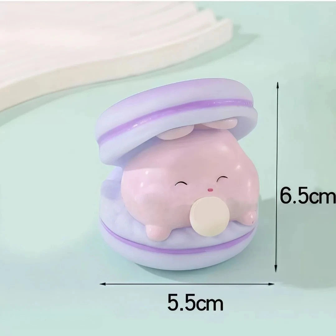 Creative Spit Bubble Burger Squishy Toy Cute Macaron Cartoon Stress Relief for Adults Office Vent Prank Desktop Decor Ornaments