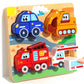 4-in-1 Wood Puzzle Cartoon 3D Animals Cognitive Jigsaw Puzzle Portable Safe Early Learning Puzzle Set Children Educational Toys