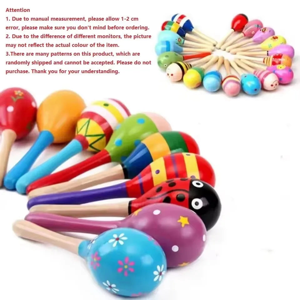 Large KTV Toy Wooden Colorful Musical Instrument Rattle Shaker Sand Hammer Bell Adult Gatherings Toys