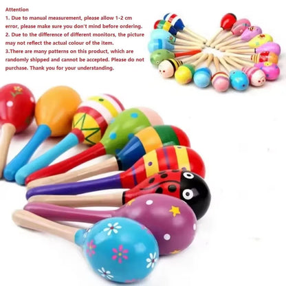 Large KTV Toy Wooden Colorful Musical Instrument Rattle Shaker Sand Hammer Bell Adult Gatherings Toys