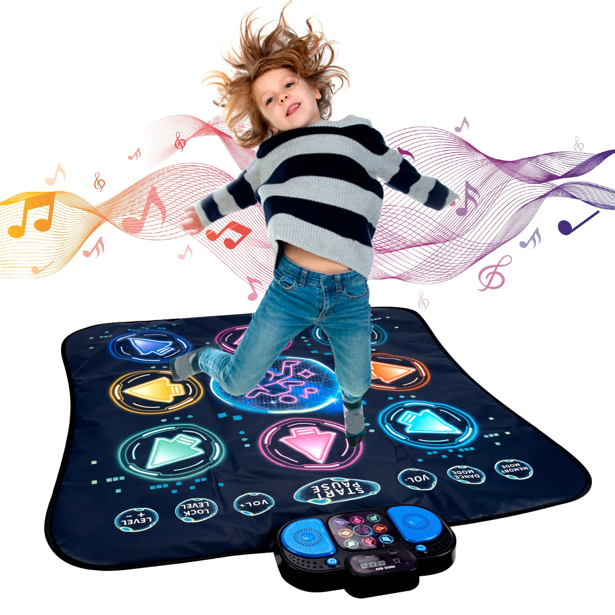 90x90cm Music Play Mat Educational Toys For Kids Large Elecrtic Dancing Mat With Lights Keyboard With 3 Game Modes Sport Toys