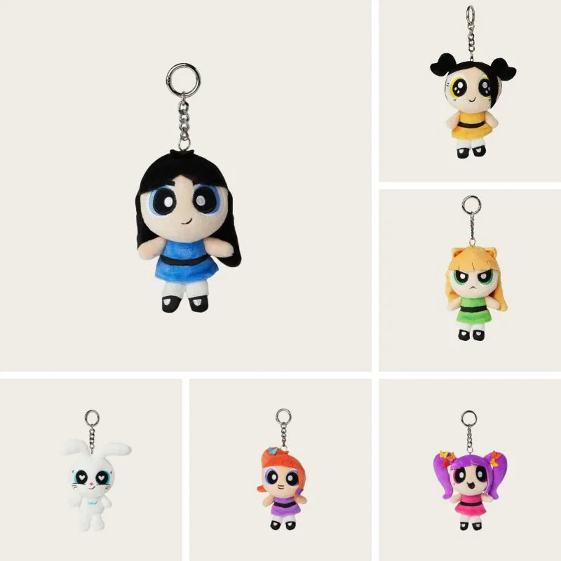 *Cartoon Anime The Powerpuff and Girls Series Plush Toy Keychain Kawaii Character Cute Stuffed Toy Backpack Key Chain Girls Gift