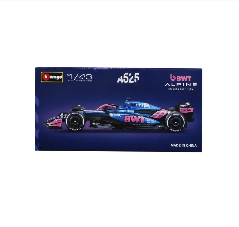 Bburago Aston Martin AMR25 1:43 BWT Alpine 2025 A525 #10 #43 F1 Racing Formula One Car Static Simulation Diecast Alloy Model Car
