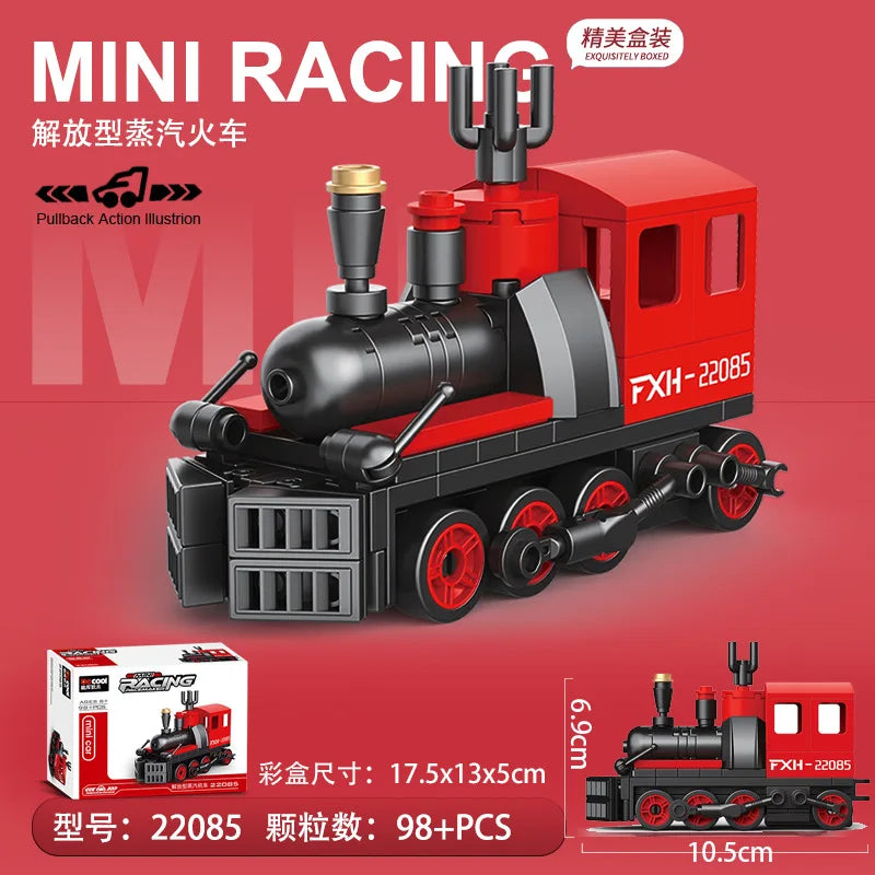 Racing Car Bus Engineering Vehicle Ambulance Pull Back Model Building Blocks Brick Toys Children Boys Birthday Gift Brick
