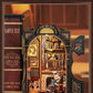 CUTEBEE DIY Book Nook Kit Miniature Dollhouse with Light Wooden Bookshelf Insert Retro Booknook Decor for Gifts Bookshop Series