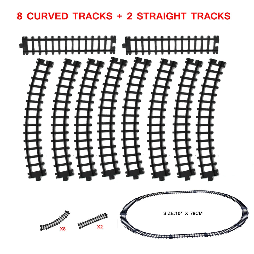 5cm Wide Rail Track Expansion Pack for Railway King Classical City Train Flexible Track Straight Curved Rails Building Block Toy