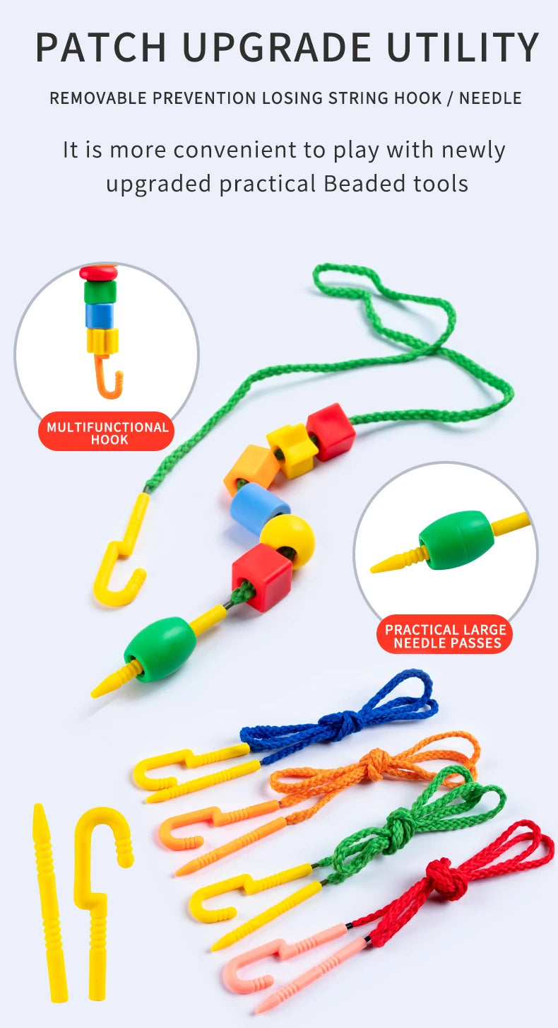 Beaded Diy Handmade Puzzle Wearing Beads Building Blocks EarlyEducation Geometry Shape Bracelet Toy