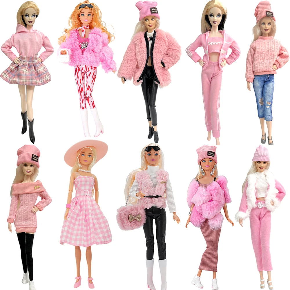 NK 1/6 Doll Princess Hot Sell Fashion Doll Dress Pink Suit For 11.5 Inch Doll Clothes Hat For 29CM Dolls Accessories Gift Toy JJ