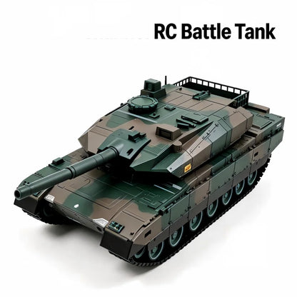 TONGLI Large RC Battle Tank Tracked Off-Road Vehicle, Rechargeable Battery, Multi-Channel Control, Turret Rotation & Elevation, Realistic Sound & Light Effects, All-Terrain Driving, Battle Interaction, Indoor & Outdoor Use, G