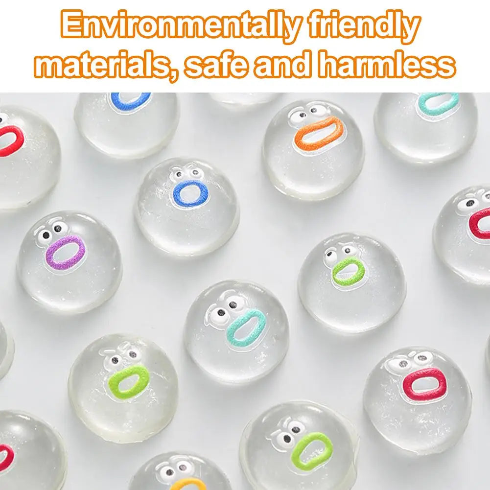 1-20pcs Mini Cute Transparent Fidget Small Silicone Emotion Fidget Poppers Sensory Fidget Toys Soft Funny Stress Relieving Toys