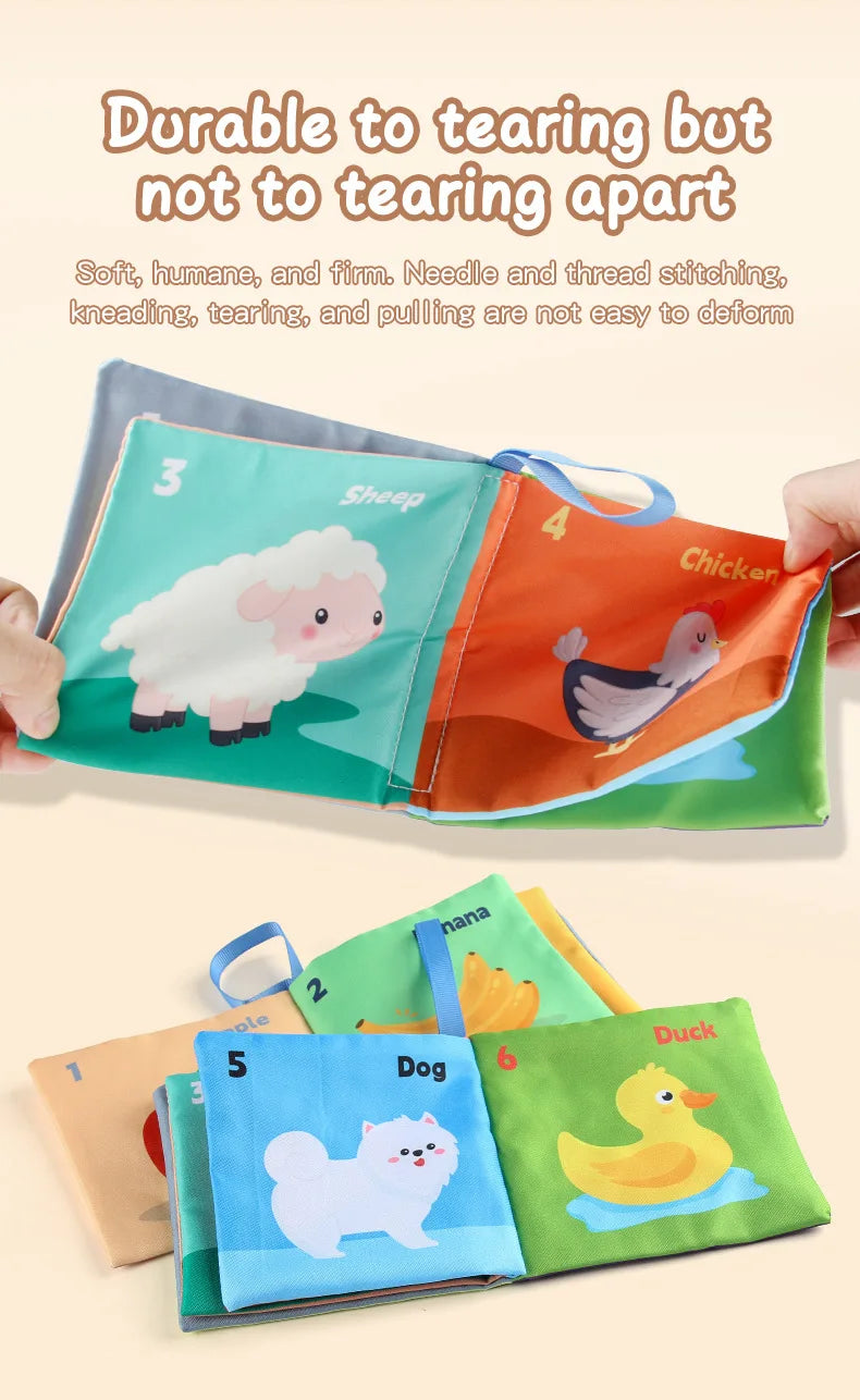Soft Baby Books Toys Montessori 3D Touch Feel High Contrast Cloth Book Sensory Early Learning Games for Kids Educational Toys