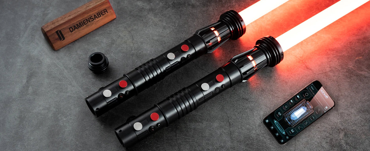 Maul Double Bladed Lightsaber Comes with 2 Handles and 2 Blades