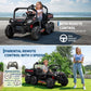 24V 4WD All-Terrain Kids Ride On Dump Truck Parental Remote Control 3 Speeds 2-Seater Off-Road Toy Car For Boys Girls