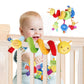 Baby Hanging Car Seat Toys Plush Activity Hanging Stroller Toys with BB Squeaker and Rattles For Newborn Travel Activity Toy