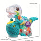 Electric Dinosaur Toy Car for Kids Robot Pet Universal Wheel Bump and Go Swing Toy Transparent Gear with Lights and Music