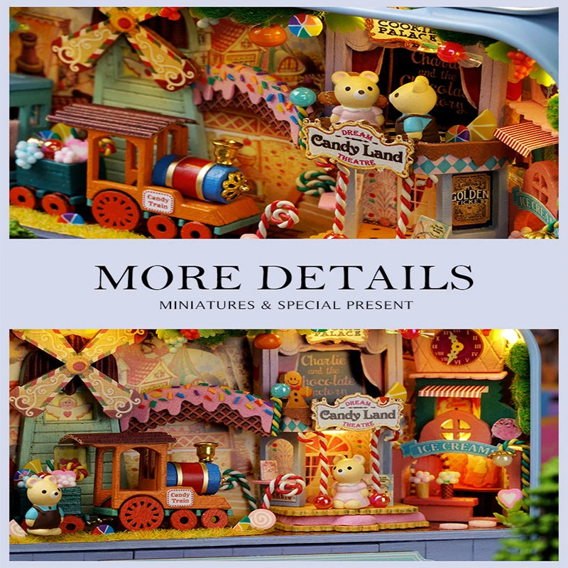 DIY Wood DollHouses Handmade Funny Box Theatre Miniature Box Cute Doll Houses Assemble Kits Gift Wooden Toys For Girls