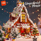 KAVOWORLD 1614PCS Christmas Gingerbread House Building Blocks Set with LED Lights Festive Winter Holiday Construction Toy Interior Architecture Model Kit Educational Construction Toy Family Activity Gift for Kids Home Decor f