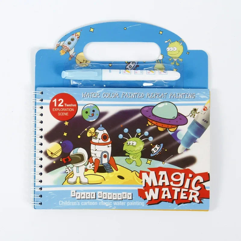 Magic Water Drawing Book - Reusable Montessori Toddler Toy, Mess-Free Painting for Early Education