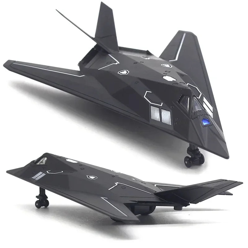 American Nighthawk F-117A Stealth Combat Aircraft Model Simulation Alloy Aircraft Children's Toy Fighter Model Wall Ornament