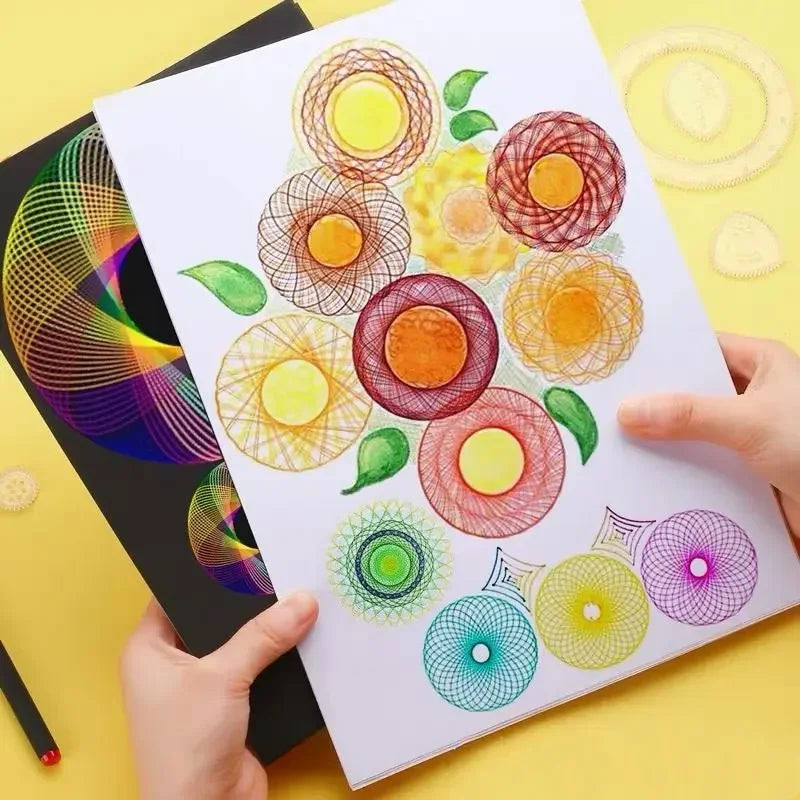 22pcs Spirograph Drawing Kaleidoscope Ruler Set Geometry Ruler Math Roulette Drawing Tool Learning Drawing Toy Art Tool