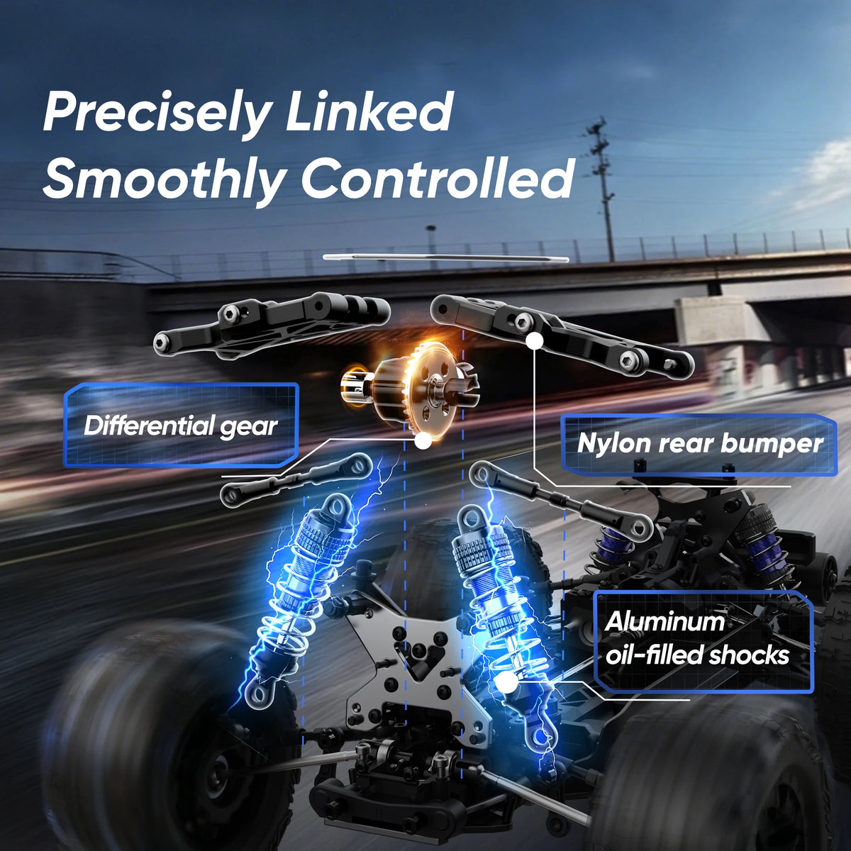 JIUSI PT14R 1/14 RC Car 80km/h High Speed Off-road RC Truck Brushless 2.4G Remote Control 4WD 3S 35C 2200mAh