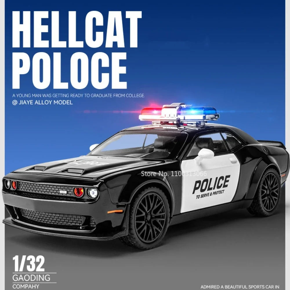 1:32 Scale Police Alloy Car Model Toys Metal Diecasts Vehicle Model with Light Sound Sport Car for Children Collection Gifts
