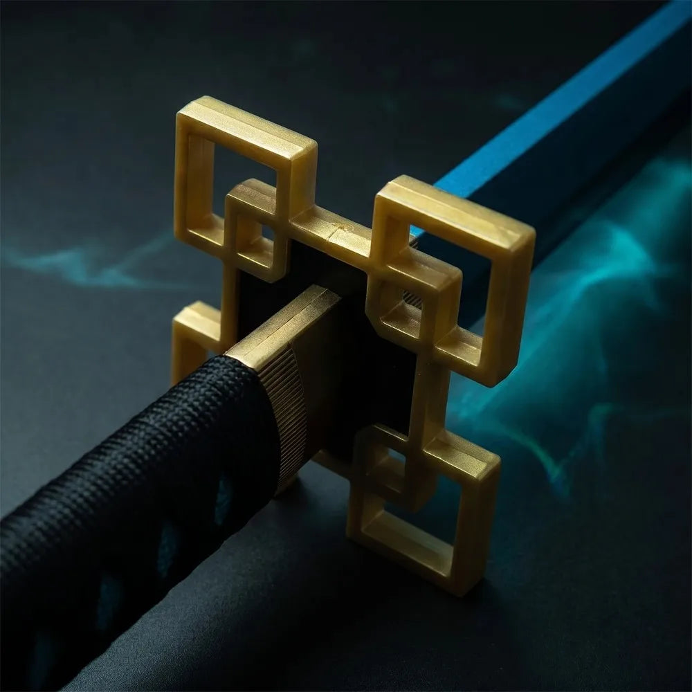40inch Mist Demon Slayer Katana Muichirou Sword LED Wood Vapor Original Sabre Cosplay Accessories Prop Schwert Vapour Toy Gift