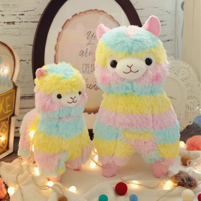 20cm Kawaii Rainbow Alpaca Plush Toys Soft Stuffed Sheep Peluches Cute Animal Dolls Kids Toys for Childrens Gift Room Decor