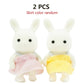 Rabbit Doll 1/12 Micro Dollhouse Reindeer Sheep Elephant Squirrel Family Kitchen Toy Miniature Furniture Set Girl Toy Gift