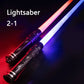 Sword Lightsaber Red and Blue Double Saber Rave Transformation Children's Gift Cosplay Weapon Boy Cool Flashing Toy